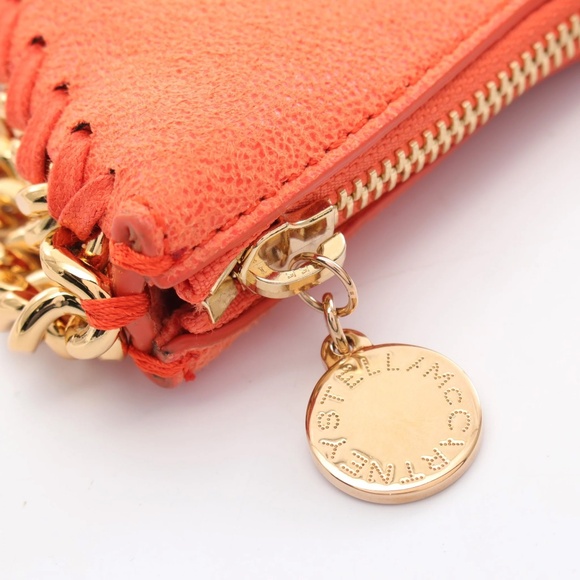 Stella McCartney Falabella Zip Mini chain Shoulder Bag Vegan leather Orange - Picture 8 of 9
